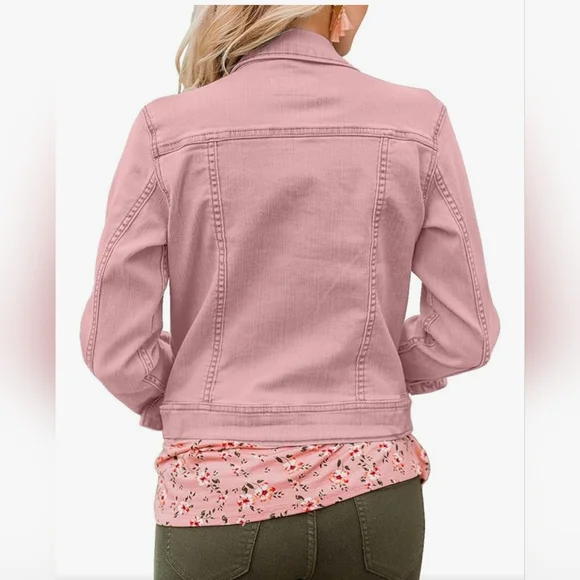 Pink Denim Jacket Size Medium - Picture 2 of 10